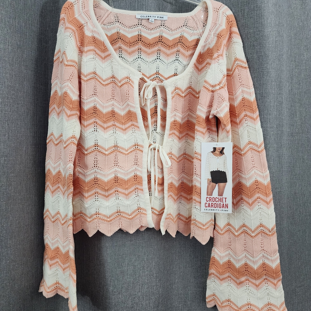 Crochet Tie-Front Cardigan